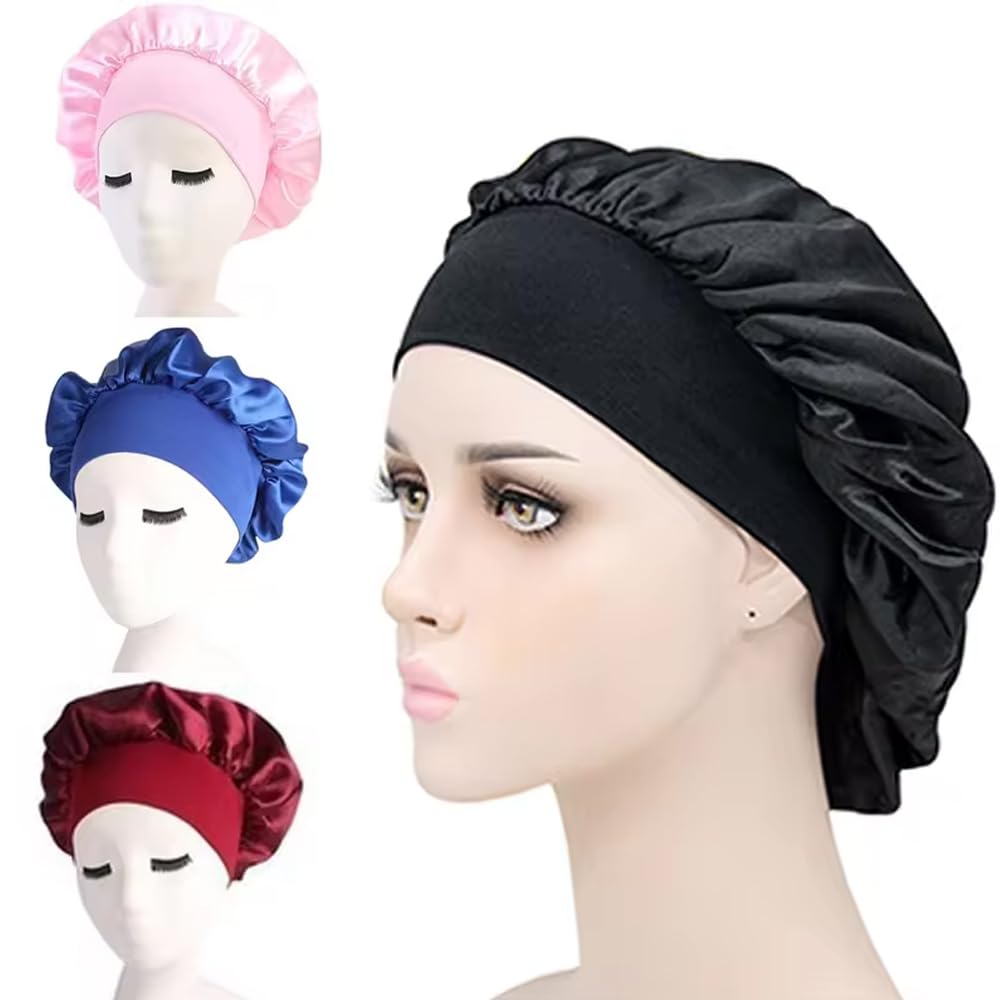 Cuffia Seta Capelli Notte,Cuffia Capelli Ricci Not Cuffia for capelli in raso regolabile, con visiera for lo styling dei capelli lunghi, for la cura dei capelli delle donne, con fascia for la testa in
