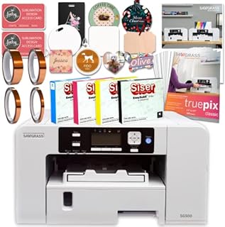 Sawgrass UHD SG500 Sublimation Printer Starter Bundle with Easysubli Ink Set, Sublimation Paper, Tape, Blanks, Designs and Access to Exclusive Content
