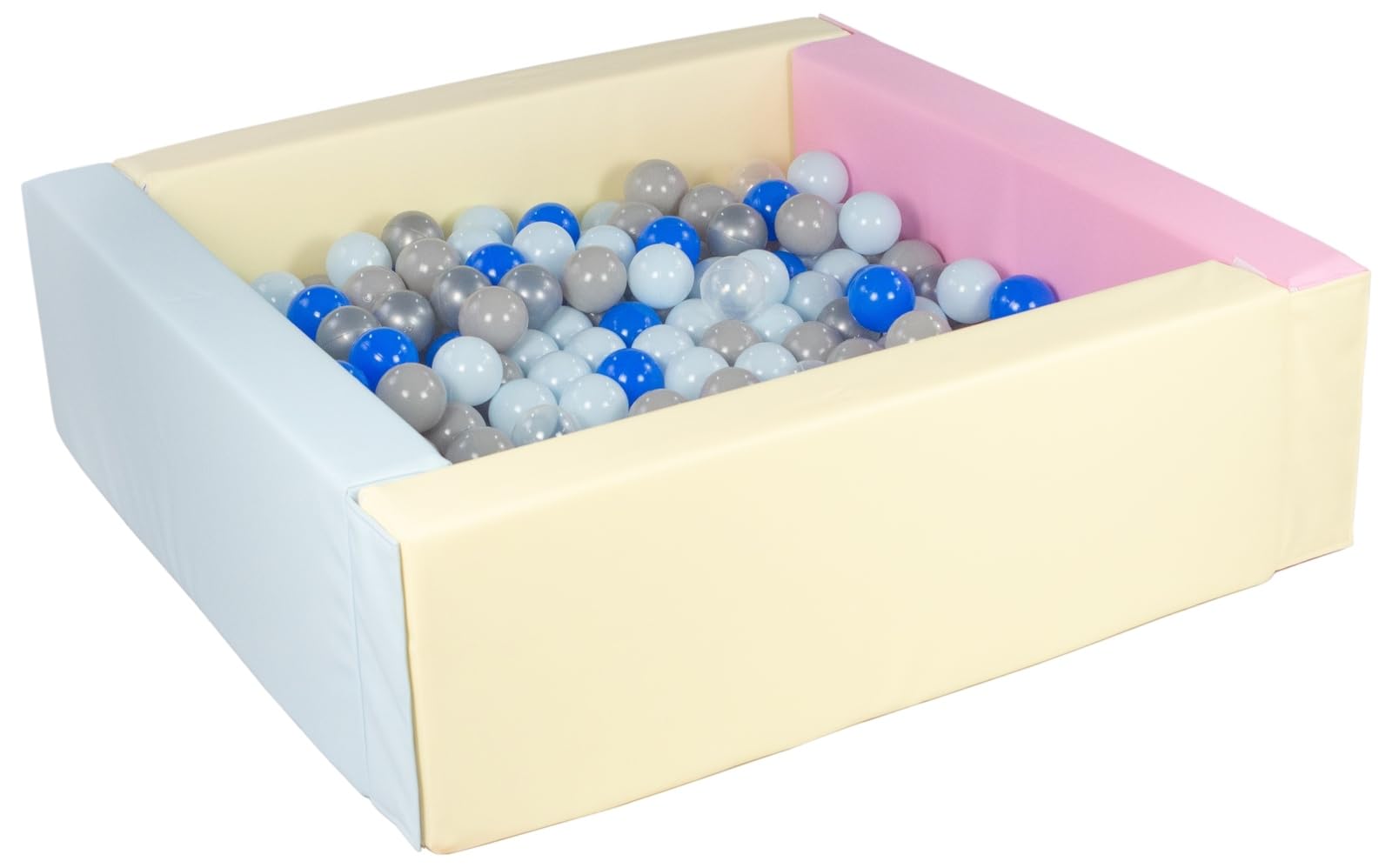 Velinda Soft play, home, indoor, outdoor, + 300 balls (Ball pit/balls colour: pink, yellow (pastel)/transparent, grey, silver, ()) — image 1