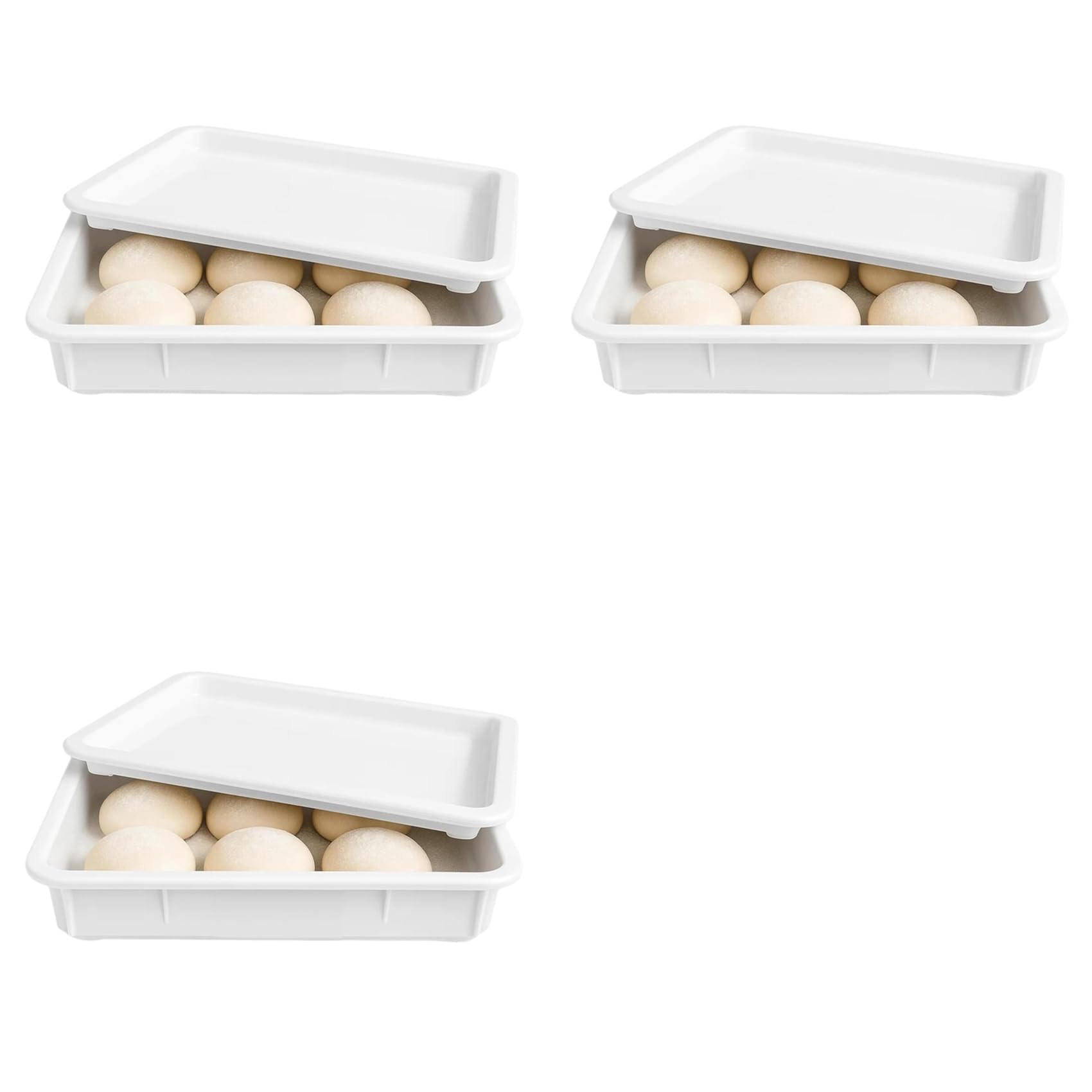 Hndhbfgrt 3X Pizza Dough Proofing Box -Stackable Trays with Covers - Perfect As A Bread Proofing Box and Dough Container
