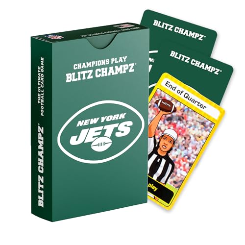 Blitz Champz New York Jets – Officially Licensed NFL Playing Cards & Jets Gifts for Men & Women, Fun Travel Card Games for Adults & Kids Ages 7+, Ideal Camping Games for Friends & Family Game Night