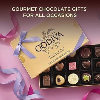 Godiva Gold Assorted Chocolate Gift Box, Belgian Dark & Milk Chocolates with Pralines, Ganaches & Caramels, Gourmet Gift for Birthday, Holidays, Kosher, Azalea Pink Ribbon, 15 Pc