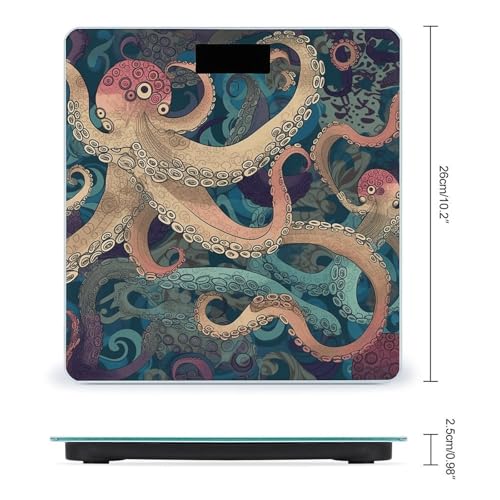Báscula digital de baño Abstract Octopus Kraken alta precisión miniatura 2