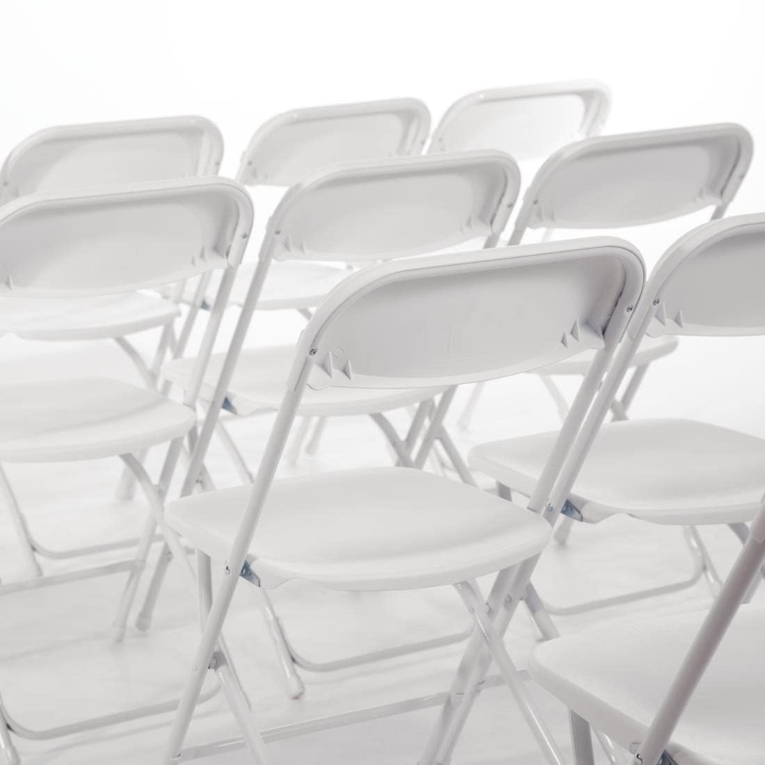 Bolero GD387 Lot de 10 chaises pliantes Blanc