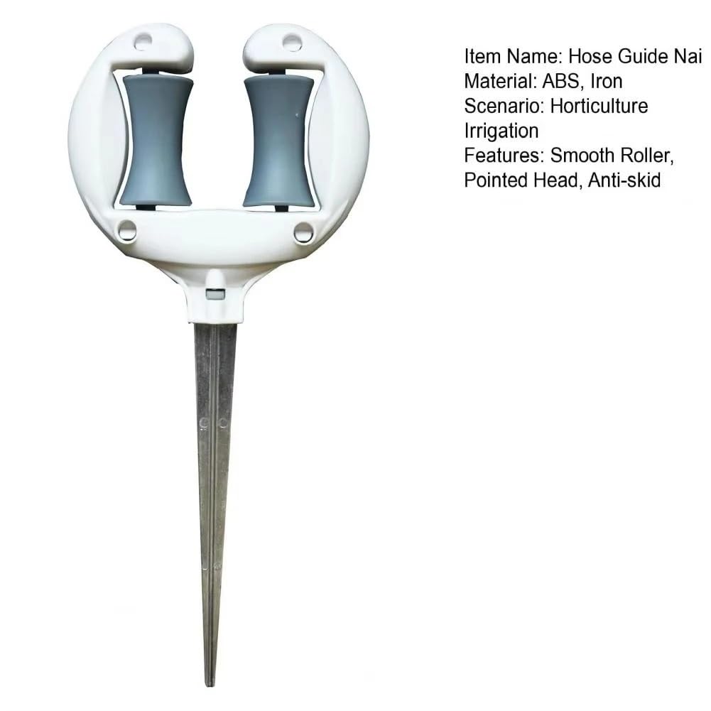 Guida for tubo da giardino in ferro Chiodo Posizionamento del dell'acqua Tenendo il rullo Testa appuntita Accessori for l'irrigazione antiscivolo per cortile, bordi sentieri(White6pc)