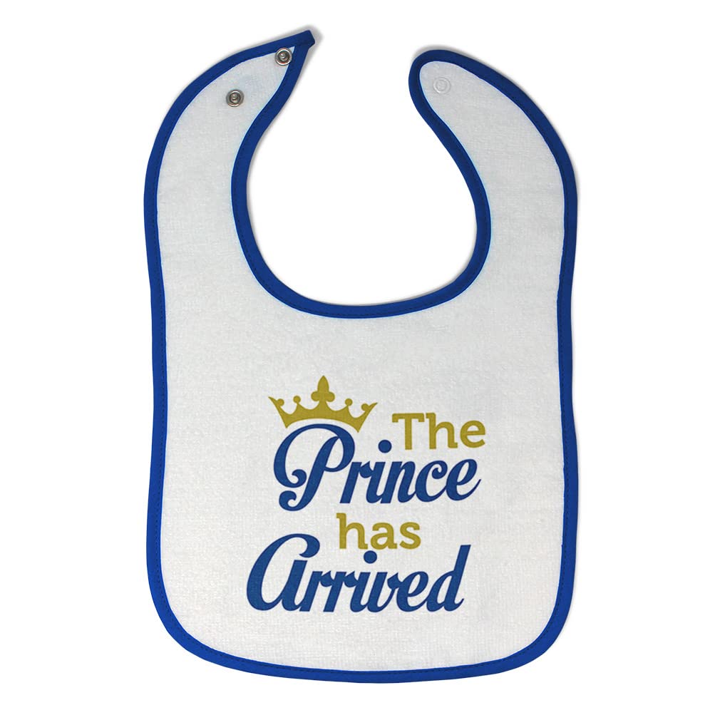 Toddler & Baby Bibs Burp Cloths Princess The Prince Has Arrived Cotton Baby Items for Baby Girl & Boy White Royal Blue Design Only
