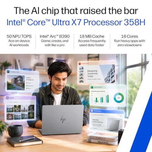 Image of HP OmniBook 7 OLED ● Intel Core Ultra X7 358H● 50 Tops● 32GB LPDDR5x● 1TB SSD● 3K(2880 x 1800)●14'' /35.6cm● 500nits● 0.2ms ●Win11● Office24● Silver● 1.4kg● hg0062TU● GaN Charger● MIL-STD tested Laptop