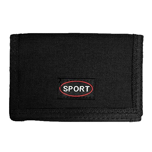 LOLUNA® Portefeuille Scratch en Toile, Porte Monnaie, Billet, Carte, Identité, Permis et Doublure résistante (Noir)