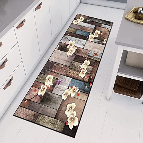 Alfombra cocina lavable antideslizante marrón rectangular de 100x100cm 4