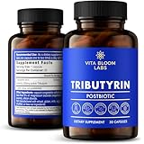 Tributyrin Supplement - Better Delivery & More Effective than Sodium Butyrate - Gut Health & Digestive Support - 3-in-1 Butyrate Postbiotics for Leaky Gut & Gut Barrier Support - 30 Capsules