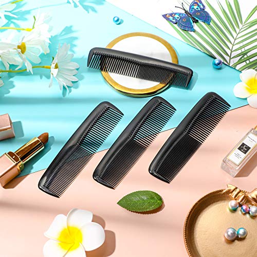4 Pieces Hair Combs Plastic Pocket Combs Fine and Standard Tooth Hair Cutting Comb Fine Dressing Styling Combs Hairdressing Barber Salon Comb for Women Men Hair Care Tool (Black) - Image 4