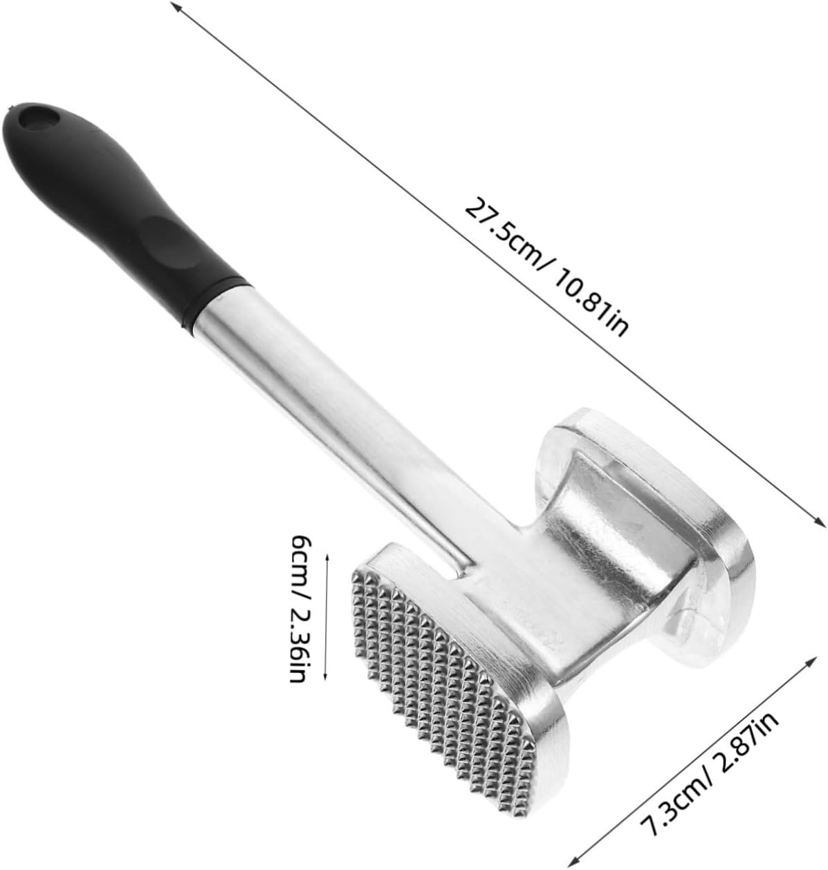 SOLUSTRE Double-sided Meat Mallet for Tenderizing Steak and Poultry Non-slip Handle Sturdy Construction Comfortable Grip for Left and Right Hand Users