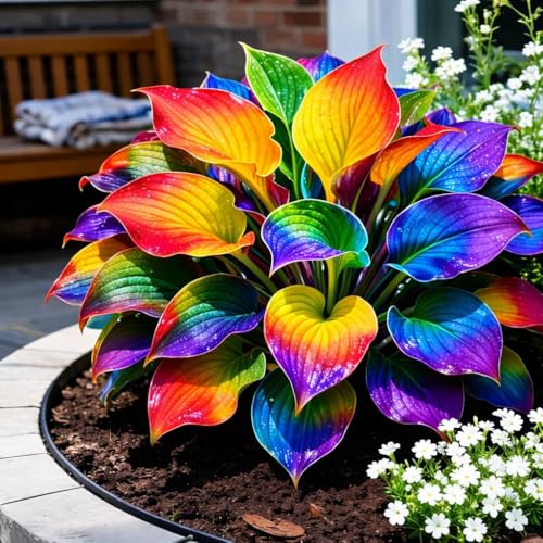 200+ Hosta Seeds - Premium Plantain Lily Perennial Seeds for Shady Garden Landscapes Rare Ornamental Variegated Foliage Flower Seeds for Planting Outdoors