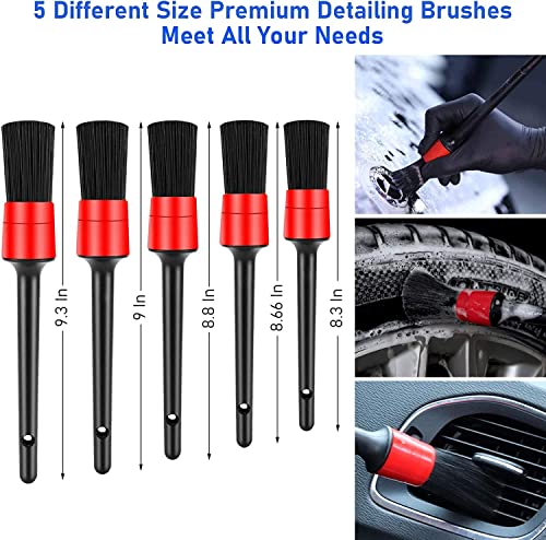 Image of 15 Pcs Car Cleaning Tool Kit | Interior & Exterior Auto Detailing Brush Set for Wheels, Tyres, AC Vents, Leather Seats, Engine Bay, Door Panels & Signs | Professional Wash Accessories for Cars & Bikes