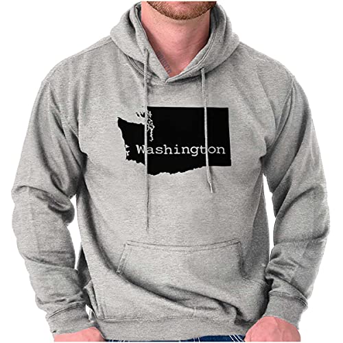 Classic Teaze Home State Pride Washington Shape Hoodie Sweatshirt Women Men Sport Grey