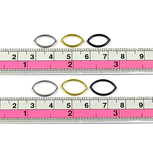 Oval Shape 16 Gauge - 8Mm Diameter Gold Anodized 316L Surgical Steel Hinged Clicker Segment Ring Ear Septum Tragus Helix Piercing Jewelry #TOP17