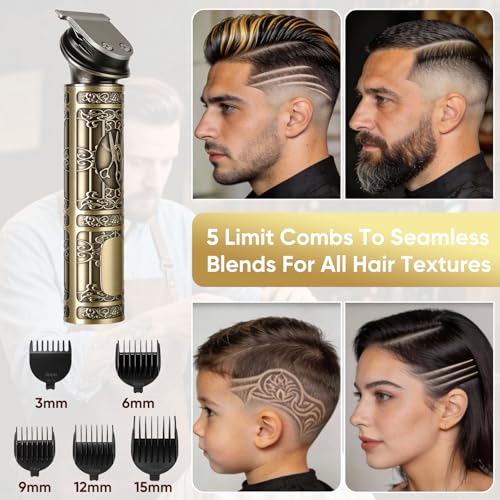 Cortapelos para barba para hombre con peines guía regulables 6