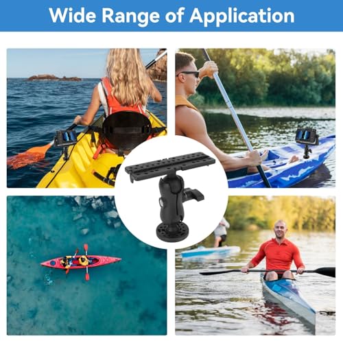 Image of HERCHR Fish Finder Mount Base, Universal 360 Degree Rotation Ball Mount Fish Finder Holder Canoe Kayak Fishing Accessories for Marine Boat Kayak Canoe, default