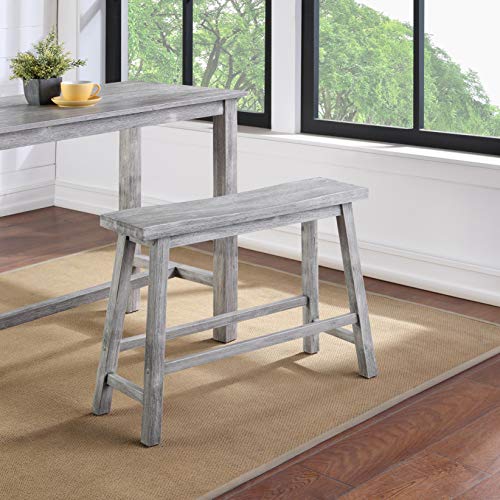 Image of Boraam Sonoma Counter Height Backless Bench - Storm Gray Wire-Brush