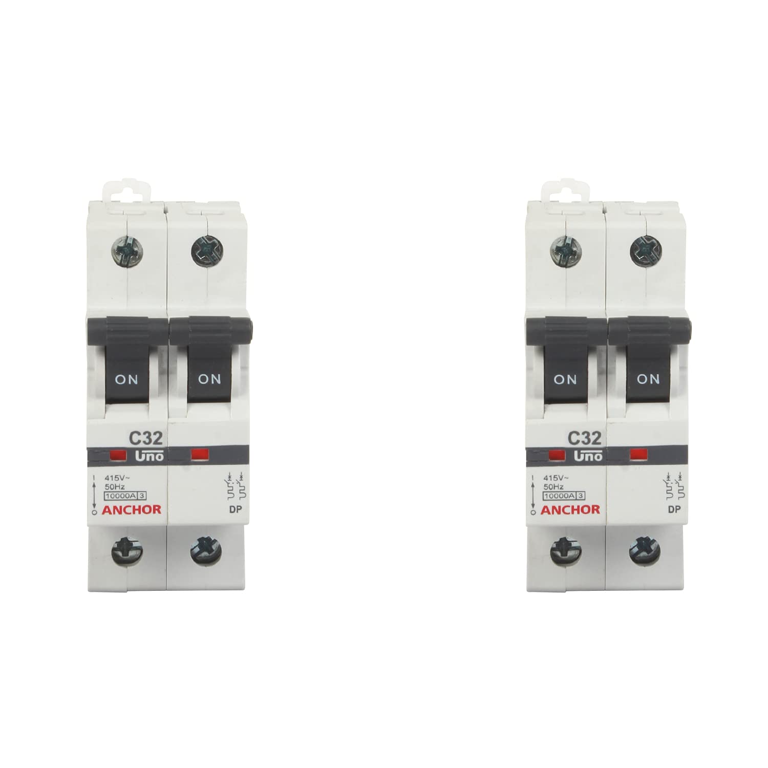 Anchor by Panasonic 98022 UNO Series 32 Ampere Dual Pole C Curve MCB,(White, Pack of 2)-picture-17