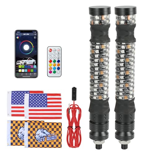 SUNPIE 1 Feet Whip Lights RGB for ATV Universal Fat Whips Light 1...