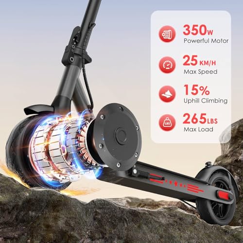 Image of Electric Scooter,8.5 inch /10 inch Solid Tires,UP to 19MPH,350W /500W Powerful Motor,20-31 Mile Range with Braking System,Foldable Lightweight Electric Scooter for Adults,Max Load 265 LBS,App Control