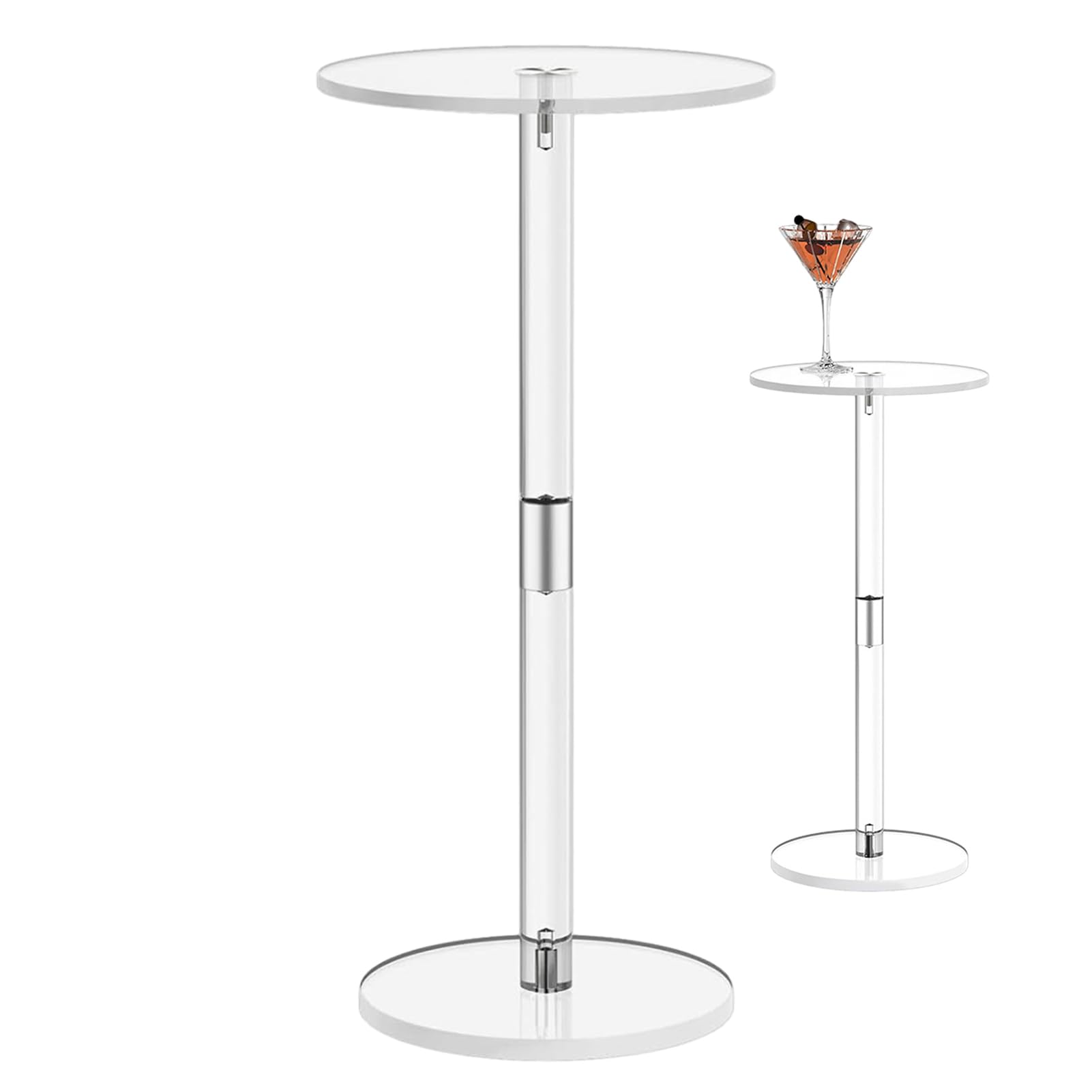 Mesa auxiliar para bebidas, mesa alta para bebidas de acrílico | mesa transparente para bebidas, aperitivos, teléfonos y café, mesa auxiliar moderna de acrílico
