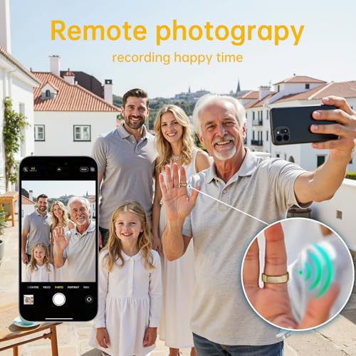 Image of Smart Ring for Women & Men, Health Tracker Ring with Heart Rate, Blood Oxygen,Blood Pressure, IP68 Waterproof Fitness Ring, Sleep Tracker for iPhone and Android, No APP Fee (Gold, 8#)