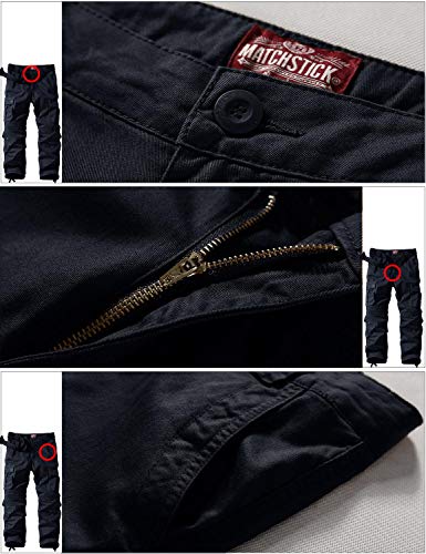 Image of Match Men's Wild Retro Multi-Pockets Utility Casual Cotton Cargo Trousers #3357