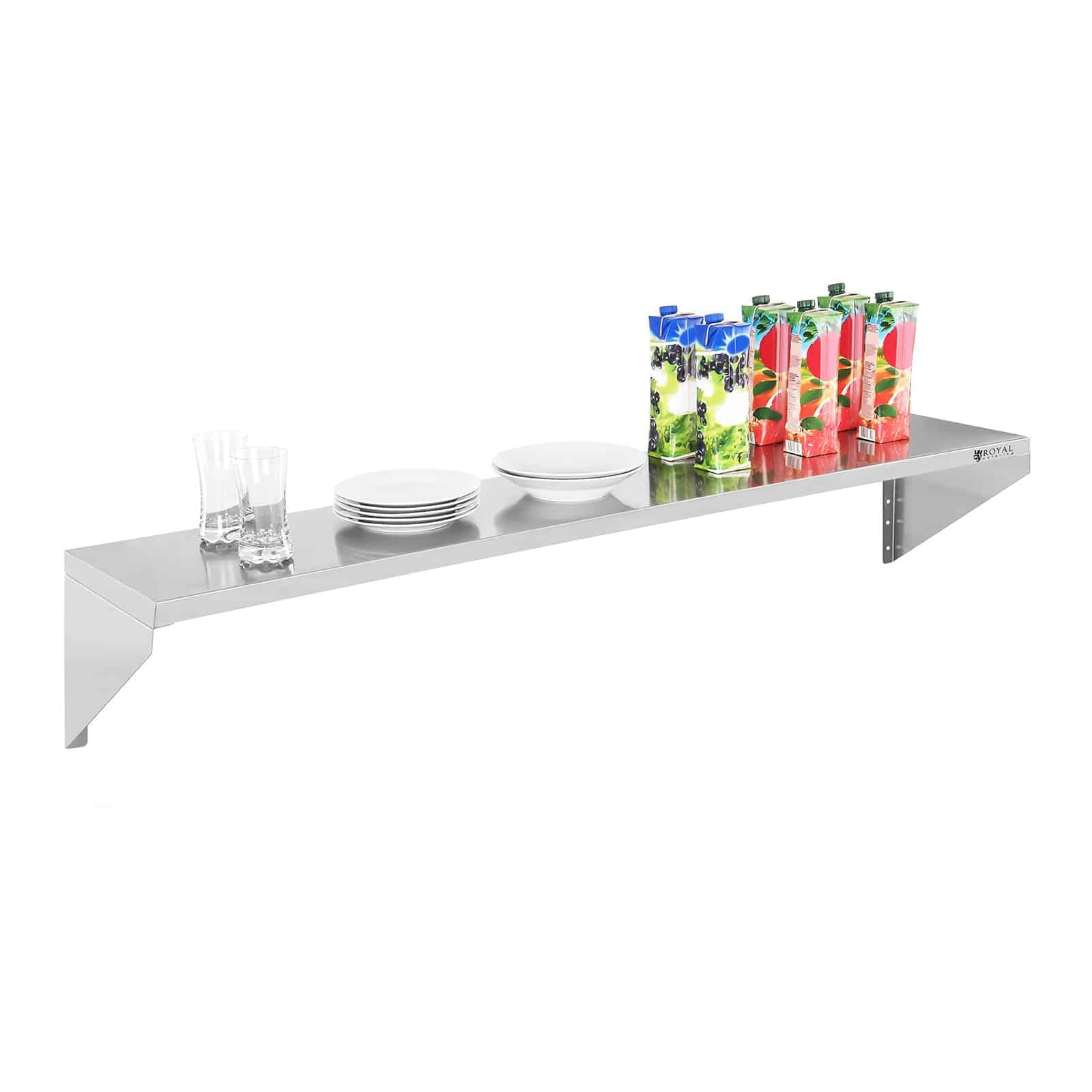 Royal Catering RC- TFWH60X30 Wandplank - inklapbaar - 60 x 30 cm - 40 kg - roestvrij staal Het ontwerp van de buis Op de wand gemonteerd