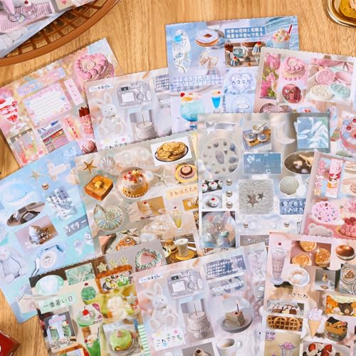 Image of Girl's Japanese Retro Sticker Book, Food and Daily Life Theme - 650+ Cute Old Showa Style Foodie Stickers, for DIY Scrapbooking Journaling Handbook Decoration