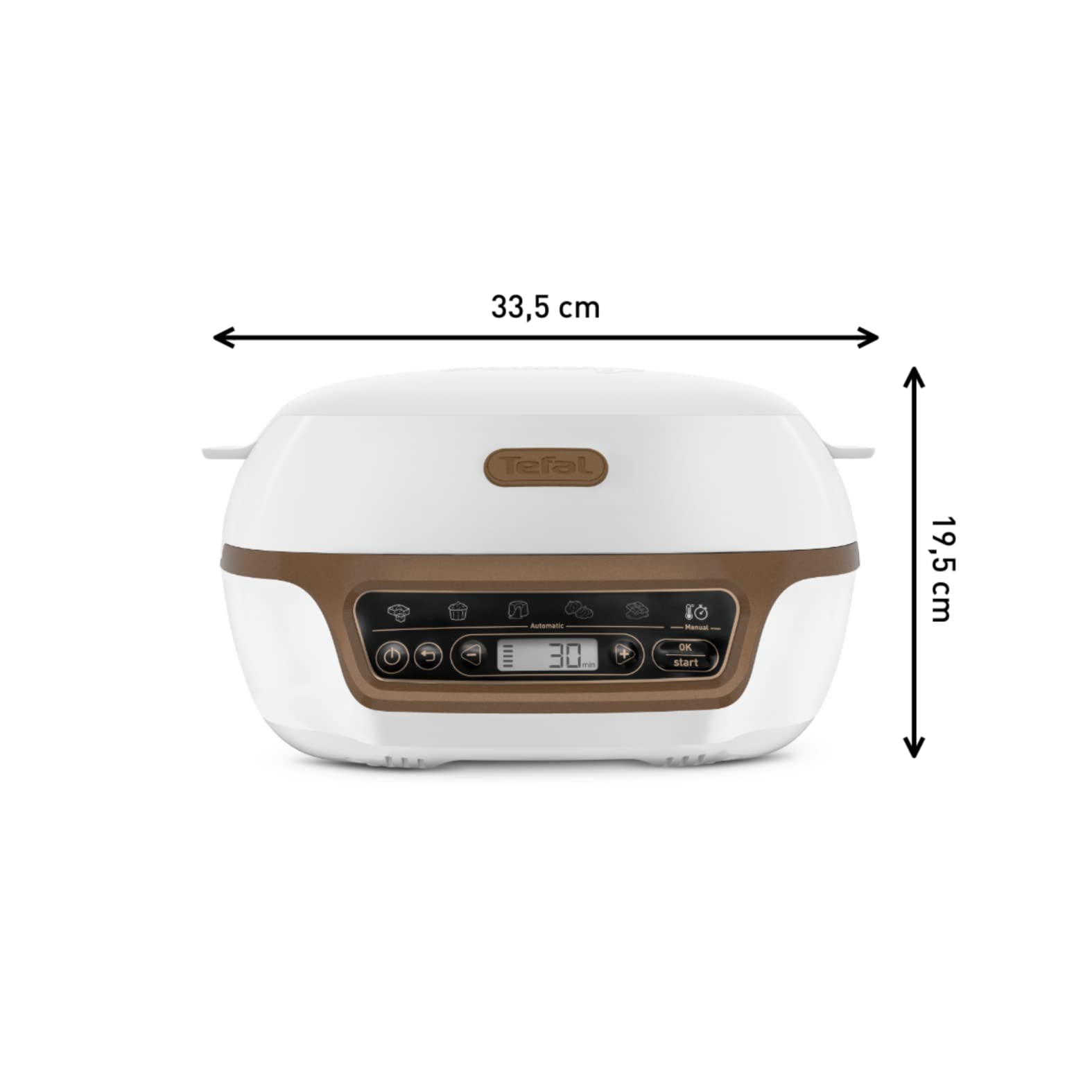 Tefal KD802112 Cake Factory Maszyna do Ciasta, Aluminium, 1100 W, L, Biały/Brązowy