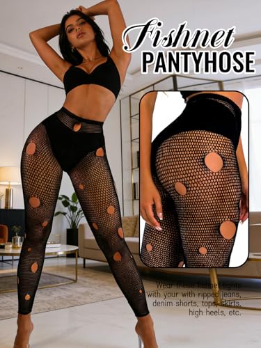 Image of Buitifo Women Sexy Tights Fishnet Opening Leggings Lingerie Pants | Stripe Pantihose Sheer Mesh Bikini Cover Up Cute for Outfits One Size