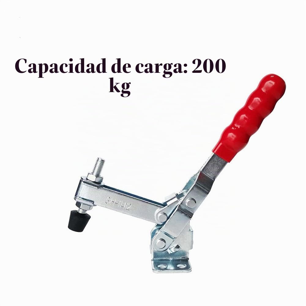2 abrazaderas de palanca verticales, capacidad de sujeción de 200 kg, abrazadera de palanca de liberación rápida, herramienta de clip de mano para operación de máquina, carpintería, moldeo