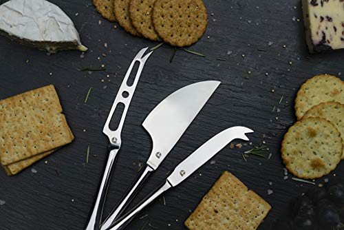 Windsor Carded 3-Piece Cheese Knife Set, 18/0 Stainless Steel, Black - Image 6