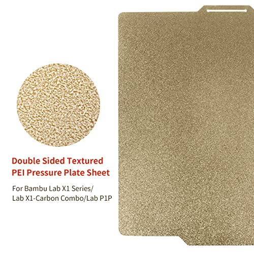 Image of IdeaFormer-3D Double Sided Textured PEI Spring Steel Build Plate 257x257mm, Flexible PEI Print Bed PEI Sheet for Bambu Lab X1 /X1C /P1P /P1S /P2S /A1 3D Printer