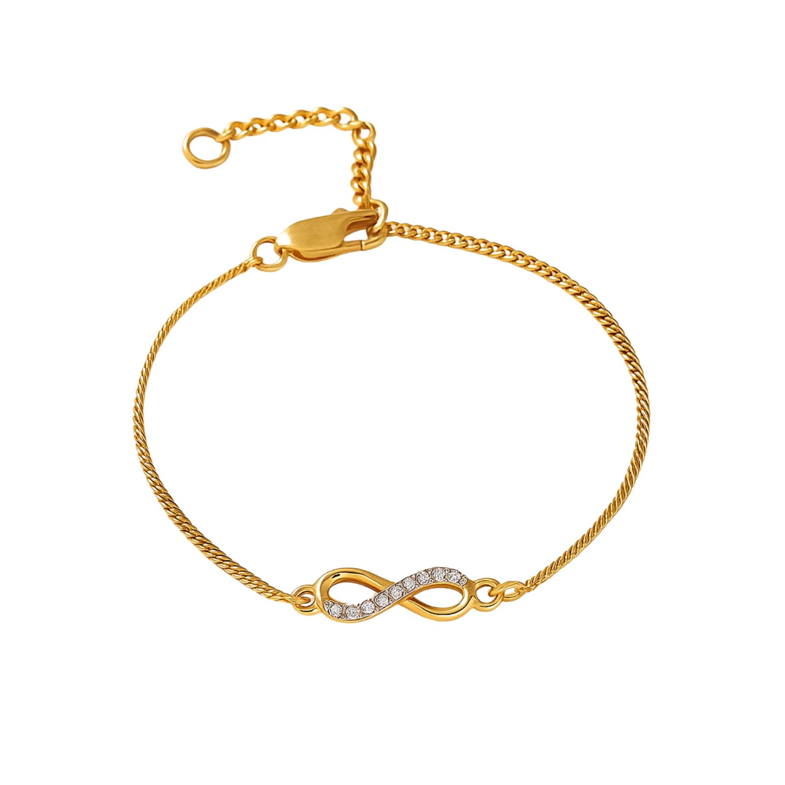 Bare Infinity Charm Bracelet for Women | 14K Real Gold Plated | Delicate & Minimalist Design with Stone Accents | Hypoallergenic, Non-Tarnish, Water-Resistant | 7.5+3cm Adjustable Chain-image-32