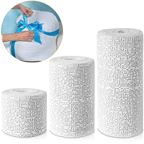 15 30 Yard Plaster Cloth Rolls White Gauze Strips Wrap Bandages for Craft Belly Cast Mask Making Body Molds Scenery Art(2inch x 5 Yard, 4inch x 5 Yard and 6inch x 5 Yard, White)