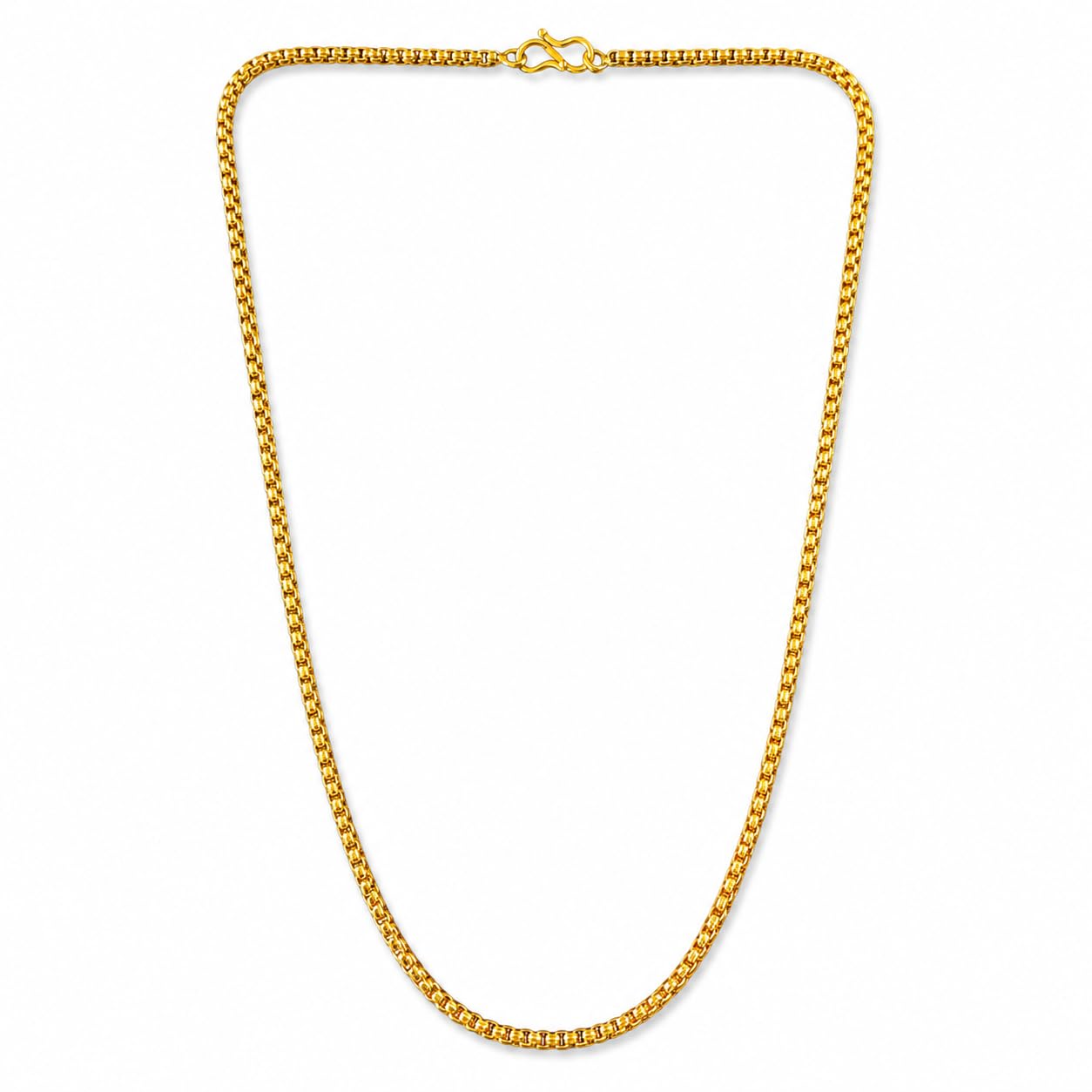 Gold Finish Brass Chain for Men | Premium Gold Plated Neck Chain for Boys | Stylish Designer Daily Wear Fashion Jewelry | Lightweight Trendy Chain-image-22