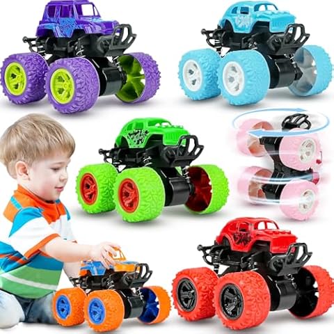 Monster Truck Toys for Kids Boys Girls Toddlers 3, 4, 5, 6, 7, 8 Years Old, Friction Powered Monster Truck Party Favor Toy Cars Vehicles, Sand Beach Toys Gifts (6 Pack) Cover