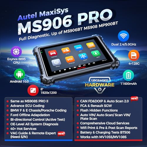Autel MaxiSYS MS906 PRO Scanner, 2026 MS906PRO Same as MS906MAX, V2.0 Upgraded of MS908S Elite 2 MS906BT MP900BT, DoIP CAN FD, 36+ Service, Bidirectional 3000+ Active Test, VAG Guided - Image 3