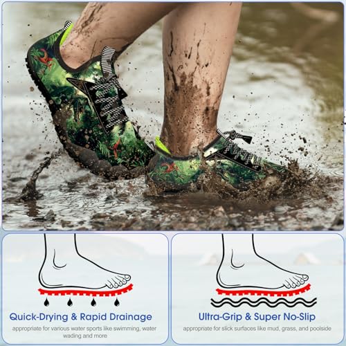 Image of Built-in Heel Grips Water Shoes for Kids Girls Boys Hiking Wide Barefoot Swim Beach Pool Big Kid