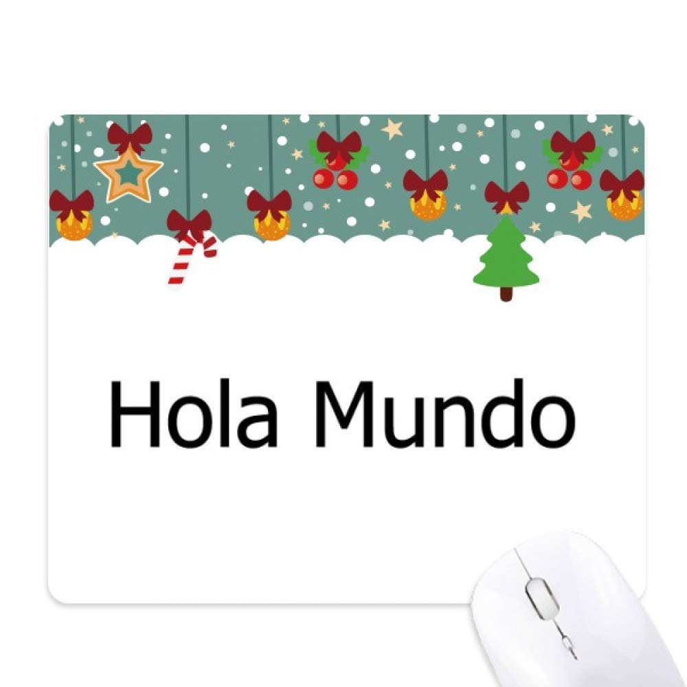 Alfombrilla de ratón de goma Hello World con diseño navideño 5