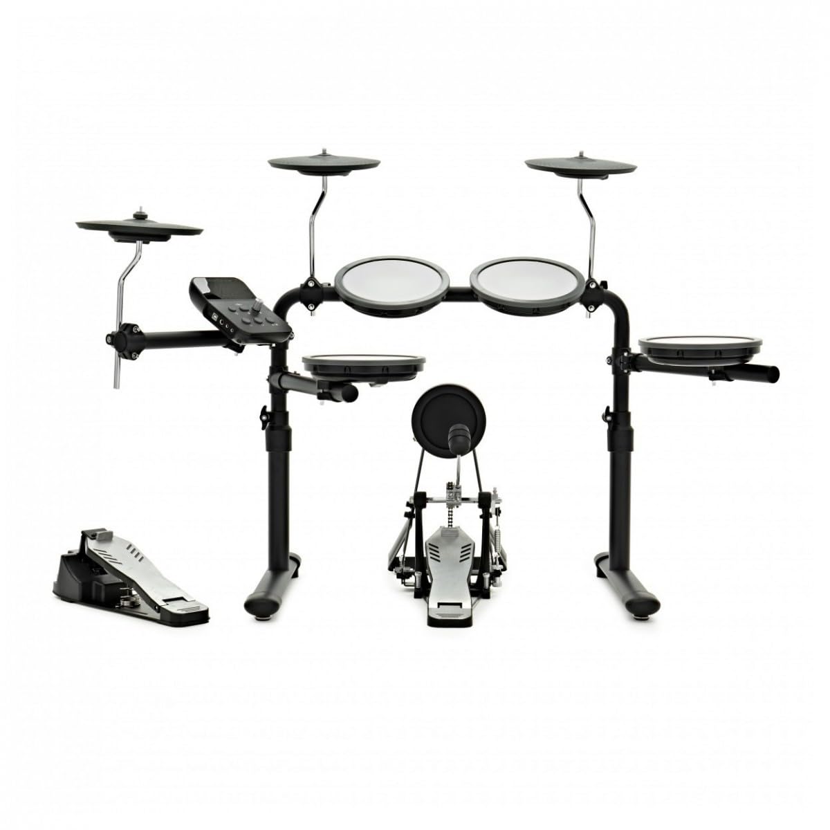 VISIONDRUM+ E-Drum-Set mit Hi-Hat- und Kick-Pedal, 8 Mesh-Pads | 8-teiliges Mesh-Pad-Set, höhenverstellbar und klappbar, inkl. Kopfhörer für leises Üben, Hocker und Sticks