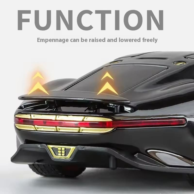Image of 1 /32 Merceedes Vision AMG GT Future Model Car - Exclusive Alloy Metal Pullback Toy with Openable Doors, Lights, and Music for Kids (1:32 Merceedes Vision - Black)