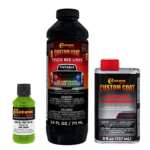 Custom Coat Lime Green 1 Quart Kit for Truck Bed Liner