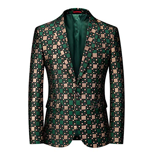 Men's Green Jacket Plaid Christmas Suit Tuxedo Jacket For Men Suit Separates Blazer Casual Prom Jacket Blazer Us Size 30 Green #TOP20