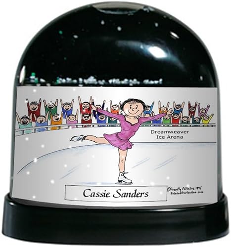 PrintedPerfection.com Patinadora sobre hielo personalizada regalo de globo de nieve femenino