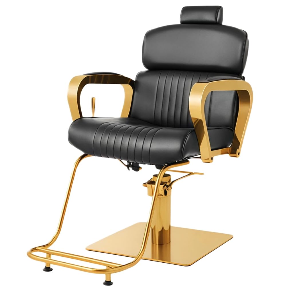 Metall-Hydraulik-Friseursessel Premium Mit Hydrauliksystem, 360° Rotation, Edelstahlgestell Und Hochdichtem Schaumstoff Für Professionelle Salons