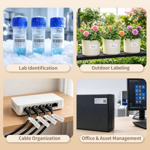 Image of Makeid EP53 2 inch Label Maker with Label, 300 DPI 2600mAh Battery Thermal Transfer Portable Bluetooth Label Printer for Home Organization, Kitchen Storage, Small Business & Job Sites